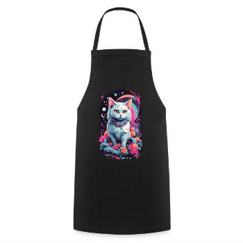 Mystic Pastel Goth Katze Aesthetic Nacht - Kochschürze - Schwarz - Vorne - AI Model Male 185 dark (185cm)