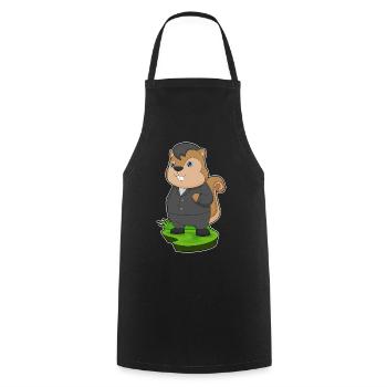 Écureuil marié costume mariage - Tablier de cuisine - noir - Devant - AI Model Male 185 dark (185cm)