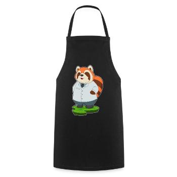 Médecin panda roux - Tablier de cuisine - noir - Devant - AI Model Male 185 dark (185cm)