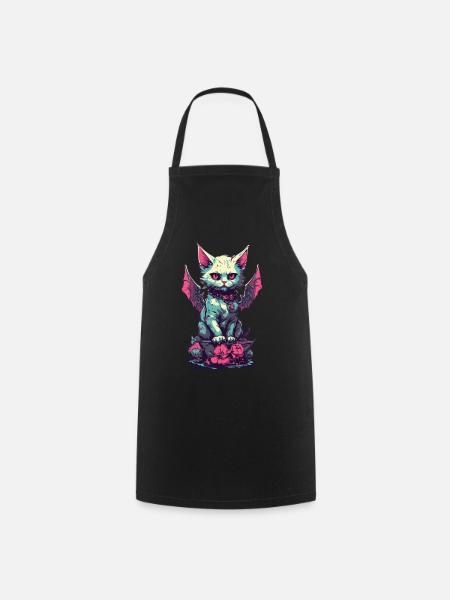 Goth chat vampire démons esthétique - Tablier de cuisine - noir