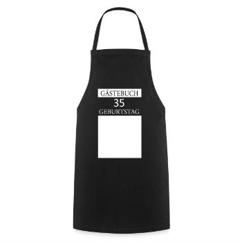 Livre d’or 35e anniversaire T-shirt Signature - Tablier de cuisine - noir - Devant - AI Model Male 185 dark (185cm)