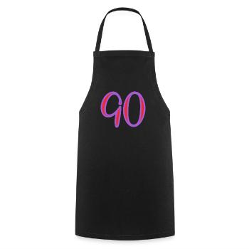 90. 90 YEARS. 90TH ANNIVERSARY. 90TH ANNIVERSARY. - Cooking Apron - black - Front - AI Model Male 185 dark (185cm)