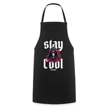 stay Cool - Kochschürze - Schwarz - Vorne - AI Model Male 185 dark (185cm)