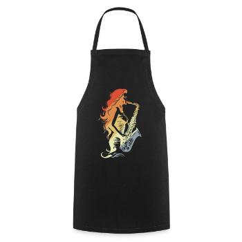 Saxophone Player Vintage - Cooking Apron - black - Front - AI Model Male 185 dark (185cm)