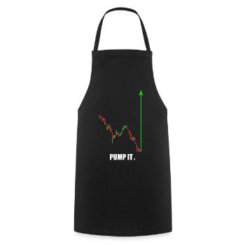 pump it, crypto, stocks, gym, fitness, trading - Cooking Apron - black - Front - AI Model Male 185 dark (185cm)