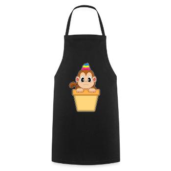 Affe Cupcake - Kochschürze - Schwarz - Vorne - AI Model Male 185 dark (185cm)