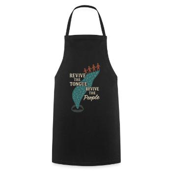 Revitalisation des langues autochtones Locuteurs natifs - Tablier de cuisine - noir - Devant - AI Model Male 185 dark (185cm)