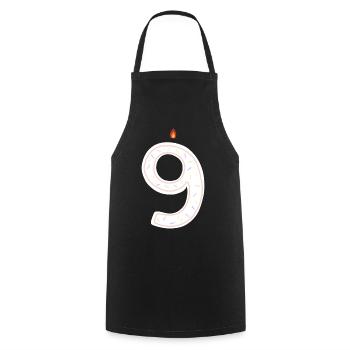 Festlicher Geburtstag Nummer Neun Illustration - Kochschürze - Schwarz - Vorne - AI Model Male 185 dark (185cm)