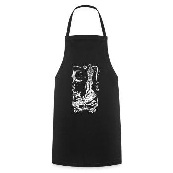 Tour Raiponce Silhouette Princesse - Tablier de cuisine - noir - Devant - AI Model Male 185 dark (185cm)