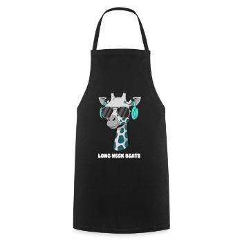 DJ girafe avec casque - Tablier de cuisine - noir - Devant - AI Model Male 185 dark (185cm)