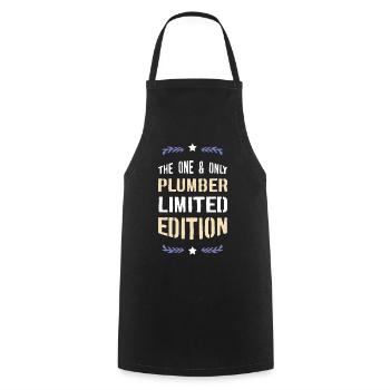 The One and Only Plumber Limited Edition - Cooking Apron - black - Front - AI Model Male 185 dark (185cm)