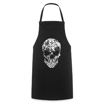 Skull Camouflage Pattern Black White - Cooking Apron - black - Front - AI Model Male 185 dark (185cm)