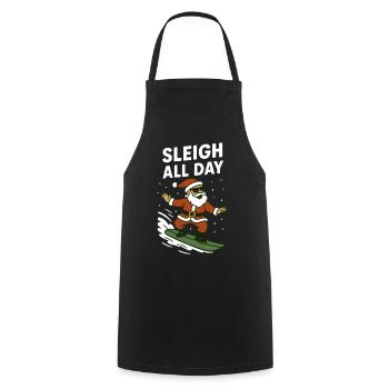 Surfen Santa Schlitten den ganzen Tag Weihnachtsspaß - Kochschürze - Schwarz - Vorne - AI Model Male 185 dark (185cm)