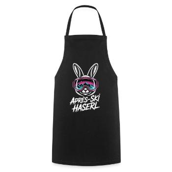 Après-ski bunny hut fun Skier ski bunny - Cooking Apron - black - Front - AI Model Male 185 dark (185cm)