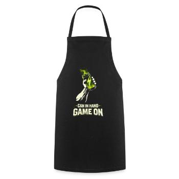 Energy Drink Can In Hand Game On - Cooking Apron - black - Front - AI Model Male 185 dark (185cm)