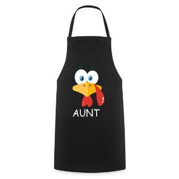 Auntie Turkey Funny Thanksgiving Gift For Aunt - Cooking Apron - black - Front - AI Model Male 185 dark (185cm)