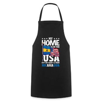 Fierté et Foyer du drapeau du Nicaragua - Tablier de cuisine - noir - Devant - AI Model Male 185 dark (185cm)