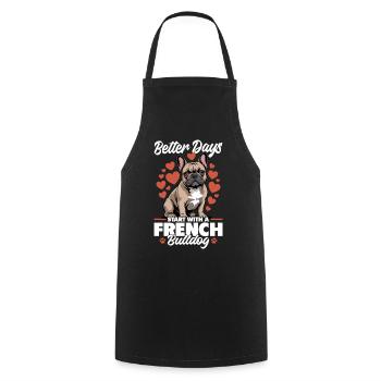 Bouledogue français Race de chien Frenchie - Tablier de cuisine - noir - Devant - AI Model Male 185 dark (185cm)