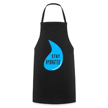 Stay Hydrated Water Drop Design – Fitness Quote - Cooking Apron - black - Front - AI Model Male 185 dark (185cm)