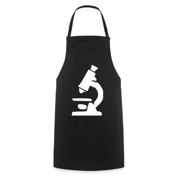 Don du symbole scientifique du microscope - Tablier de cuisine - noir - Devant - AI Model Male 185 dark (185cm)