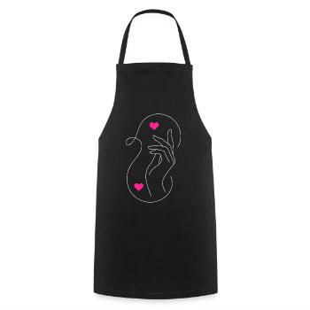Tender Love: Hands & Hearts Design - Cooking Apron - black - Front - AI Model Male 185 dark (185cm)