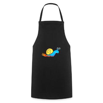 Escargot de course rapide, escargot courant - Tablier de cuisine - noir - Devant - AI Model Male 185 dark (185cm)