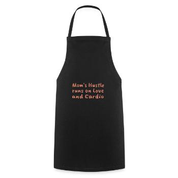 Mother's Day Run "Love and Cardio" motivational saying - Cooking Apron - black - Front - AI Model Male 185 dark (185cm)