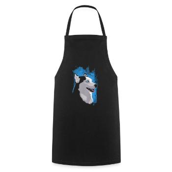I Love Husky - Cooking Apron - black - Front - AI Model Male 185 dark (185cm)