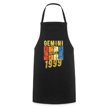 Gemini Sternzeichen 1999 Geschenk - Kochschürze - Schwarz - Vorne - AI Model Male 185 dark (185cm)