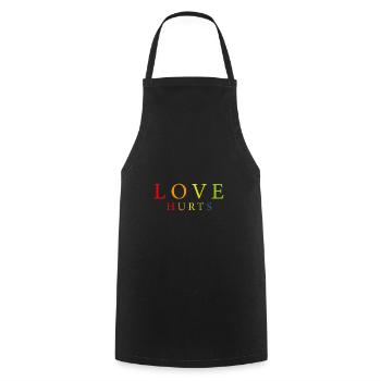 Love hurts - Kochschürze - Schwarz - Vorne - AI Model Male 185 dark (185cm)