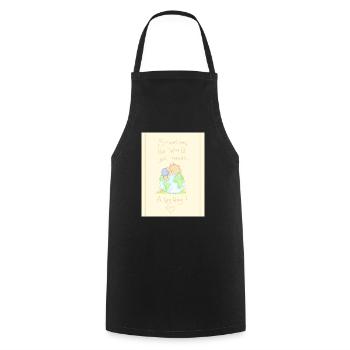 The world needs a big Hug - Cooking Apron - black - Front - AI Model Male 185 dark (185cm)