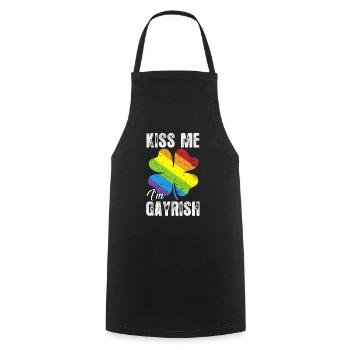 Küss mich, ich bin Gayrish - Kochschürze - Schwarz - Vorne - AI Model Male 185 dark (185cm)