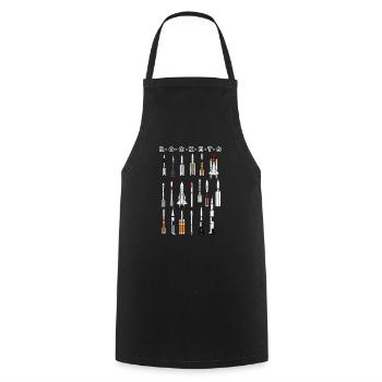 Super Space Rockets - Cooking Apron - black - Front - AI Model Male 185 dark (185cm)