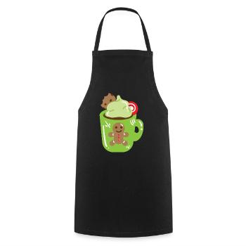 Mug de Noël - Tablier de cuisine - noir - Devant - AI Model Male 185 dark (185cm)