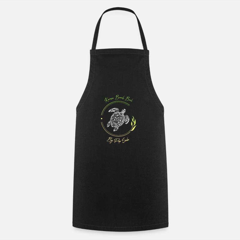 Turtle Karma Beach lime green - Cooking Apron - black