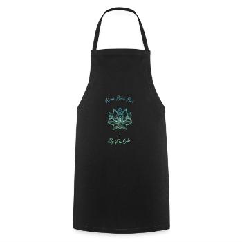 Blue lotus flower Karma Beach - Cooking Apron - black - Front - AI Model Male 185 dark (185cm)