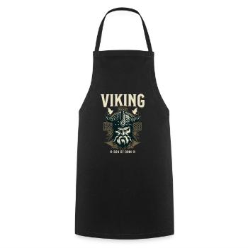 Viking - Son of Odin Design - Cooking Apron - black - Front - AI Model Male 185 dark (185cm)