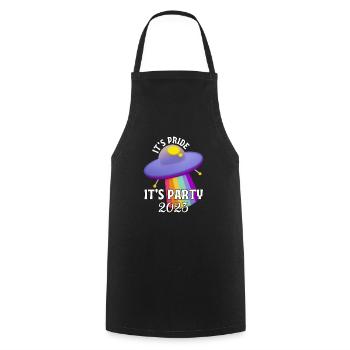 On Pridet est une fête. - Tablier de cuisine - noir - Devant - AI Model Male 185 dark (185cm)