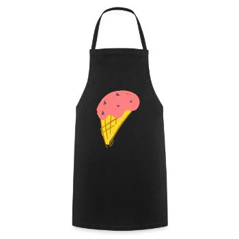 Crème glacée à la fraise - Tablier de cuisine - noir - Devant - AI Model Male 185 dark (185cm)