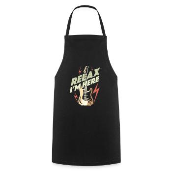 Electric guitar for rock music fan - Cooking Apron - black - Front - AI Model Male 185 dark (185cm)