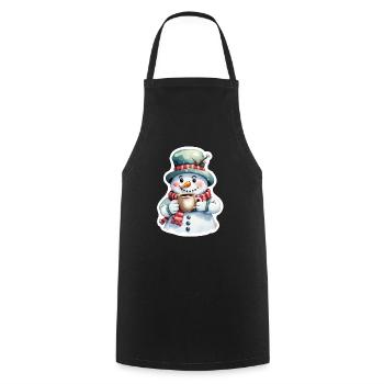 bonhomme de neige - Tablier de cuisine - noir - Devant - AI Model Male 185 dark (185cm)