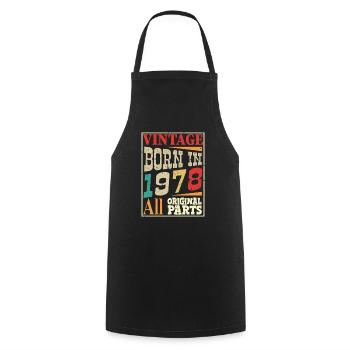 Vintage born in 1978 - Original parts - Tablier de cuisine - noir - Devant - AI Model Male 185 dark (185cm)