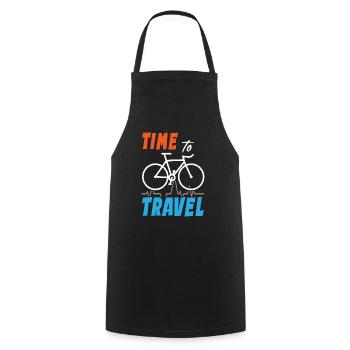 Time To Travel Bike - Cooking Apron - black - Front - AI Model Male 185 dark (185cm)