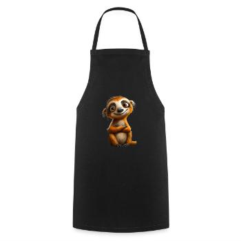 Sloth #lovely toons - Cooking Apron - black - Front - AI Model Male 185 dark (185cm)