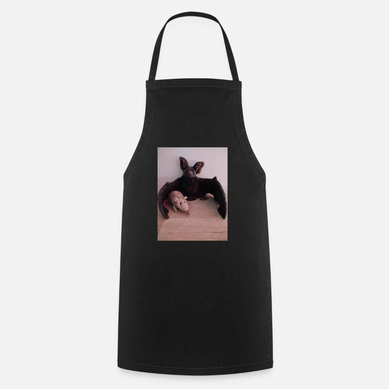 Night Wing Bat and Mouse - Cooking Apron - black