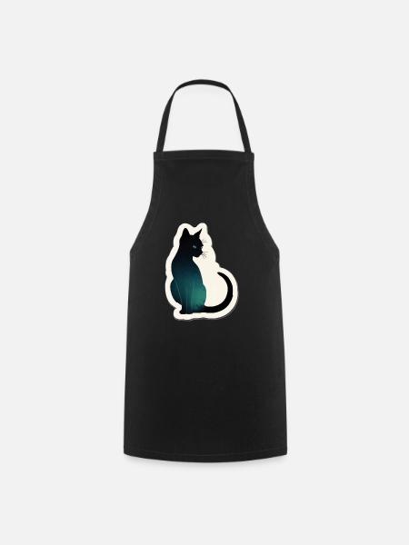 Katze Silhouette - Kochschürze - Schwarz