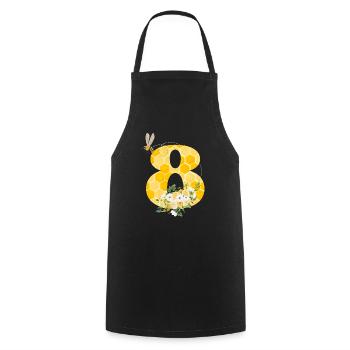 8e anniversaire abeille - Tablier de cuisine - noir - Devant - AI Model Male 185 dark (185cm)