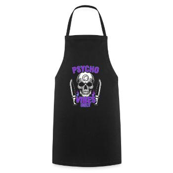 Crâne Psycho Vibes - Tablier de cuisine - noir - Devant - AI Model Male 185 dark (185cm)