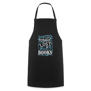 I Get Totally Lost In Books - Cooking Apron - black - Front - AI Model Male 185 dark (185cm)