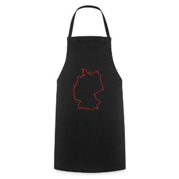 Deutschland Umriss / Germany contour (1c) - Kochschürze - Schwarz - Vorne - AI Model Male 185 dark (185cm)